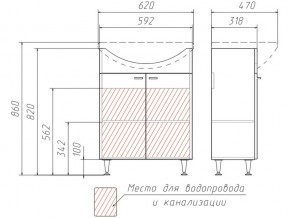 Тумба под умывальник Уют 60 Классик без ящика в Юрюзани - yuryuzan.mebel74.com | фото 3