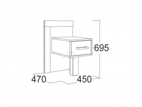 Тумба прикроватная Ольга 19 в Юрюзани - yuryuzan.mebel74.com | фото 2