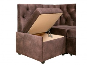 Угловой диван Призма каретная стяжка коричневый с коробами в Юрюзани - yuryuzan.mebel74.com | фото 3