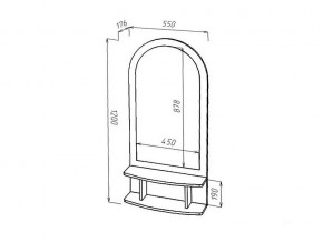 Зеркало с полкой ясень шимо в Юрюзани - yuryuzan.mebel74.com | фото 2